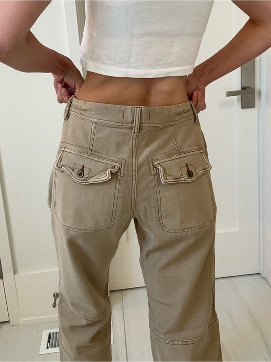 Free People Pants - Free People Tan Cargo Pocket Wide-Leg Pants